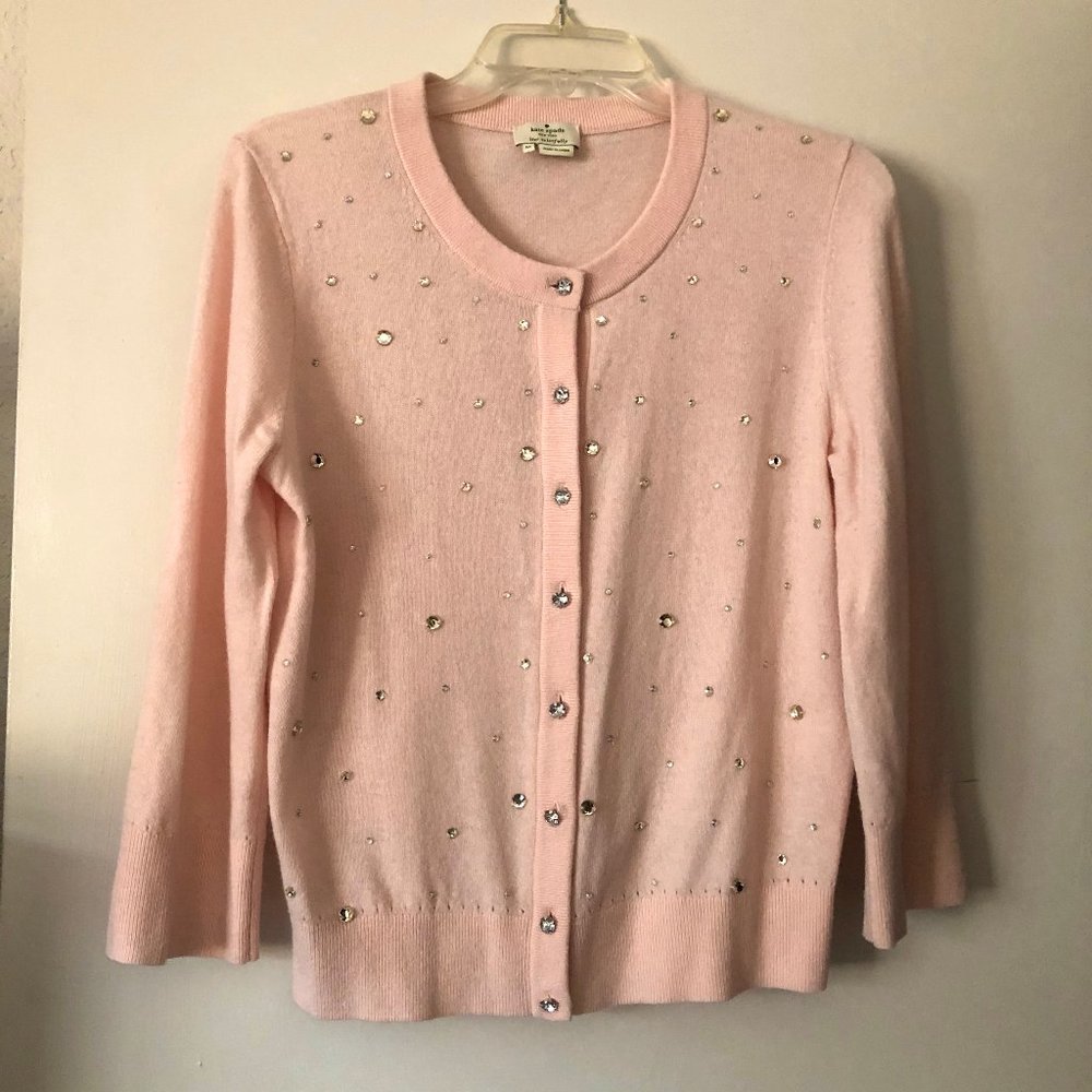 Kate Spade Pink Jeweled Cardigan